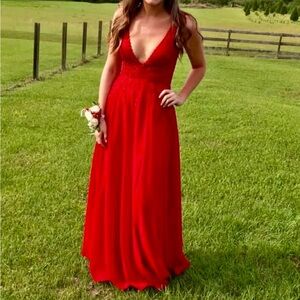 Elegant Red Evening Gown